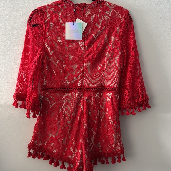 missguided Red Lace Bohemian Romper - Picture 7 of 9